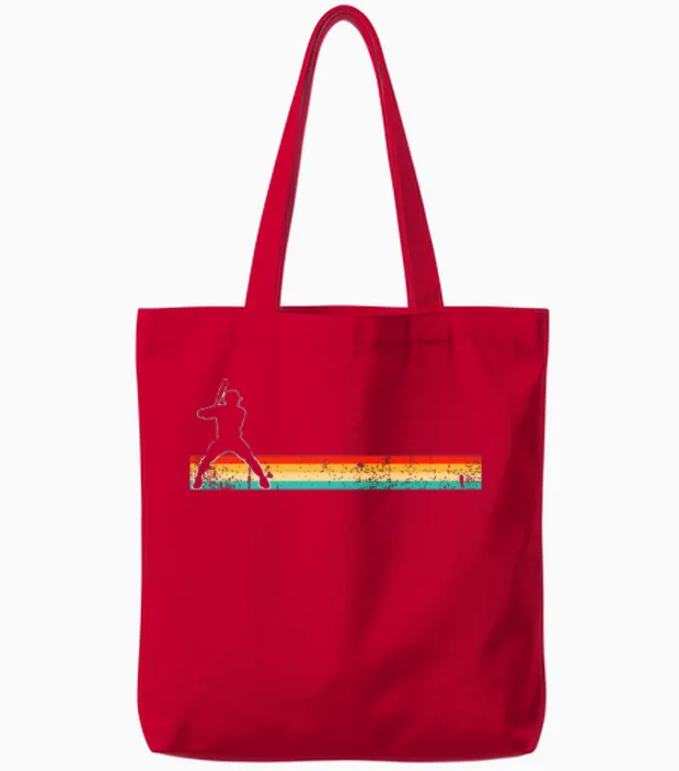 Baseball Retro & Softball Gift Tote Bags in Red