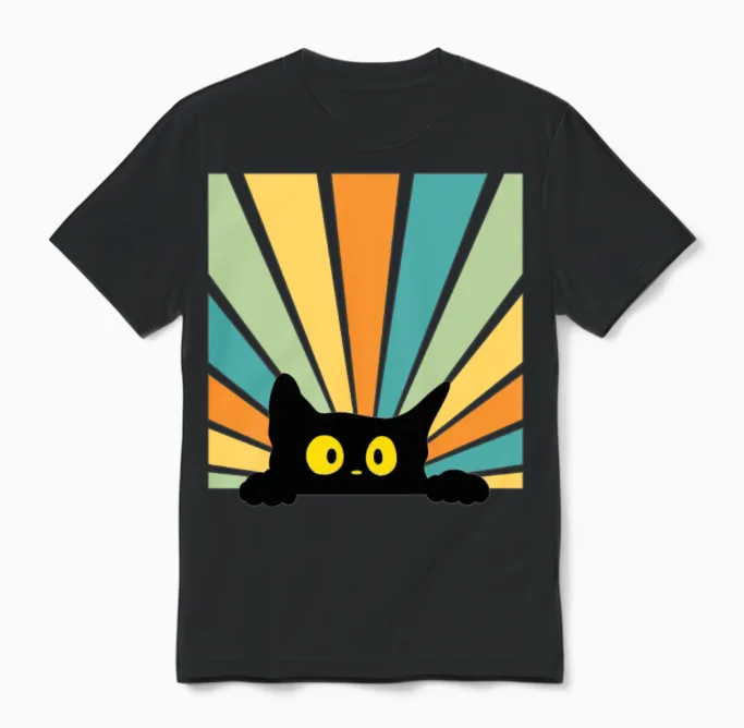 Funny Cat Lovers Unisex T-Shirt in Black