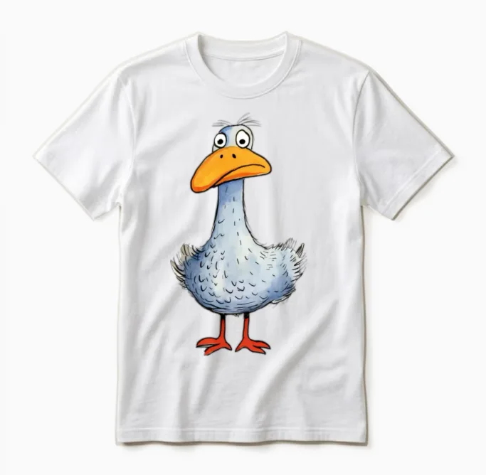 Funny Duck Unisex T-Shirt in White
