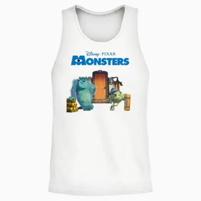 Disney Monsters Inc. Scream Factory Graphic T-Shirt, Black, S Unisex Tank Top - White