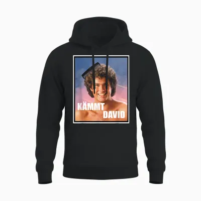 Kämmt David Funny Satire Saying David with Comb Unisex Hoodie - Black