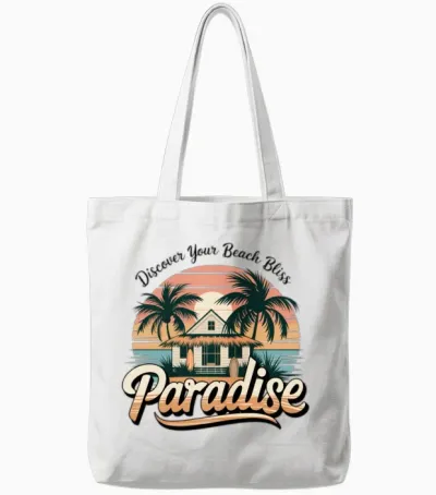 Beach Paradise Tote Bags - White