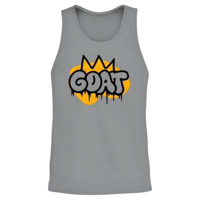 Minimalist Graffiti Art Featuring Bold Goat Unisex Tank Top - Sport Grey