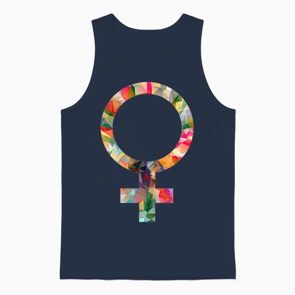 Feminism Symbol Women's Sign Power Statement Unisex Tank Top in Navy