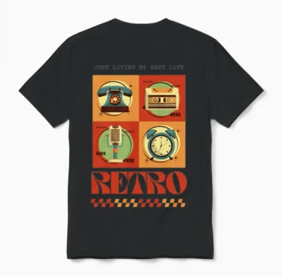 Retro Unisex T-Shirt - Black