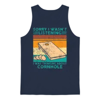 Funny Cornhole Unisex Tank Top - Navy – 1