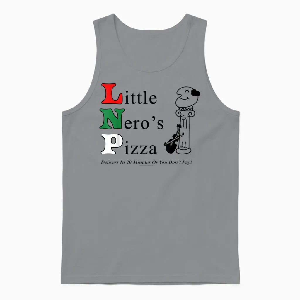 Home Alone Little Nero's Pizza Logo Unisex Tank Top in Sport Grey