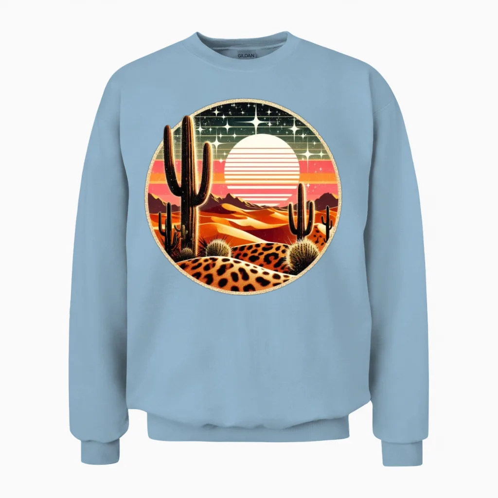 Desert Retro Unisex Sweatshirt in Light Blue
