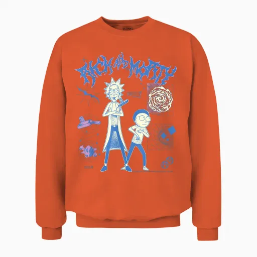 The Cosmic Adventure of Rick and Morty Merch Unisex Sweatshirt - Orange