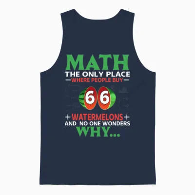 Funny Math Unisex Tank Top - Navy