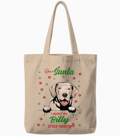 Billy Dog Christmas Dog Breed Tote Bags - Natural