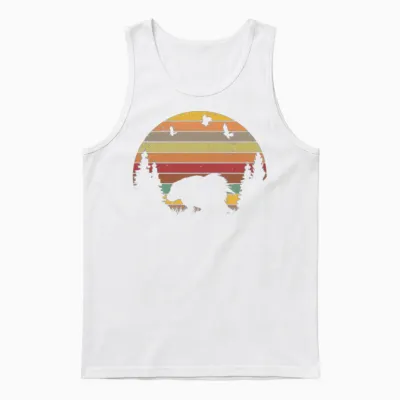 Porcupine Vintage Retro Unisex Tank Top - White