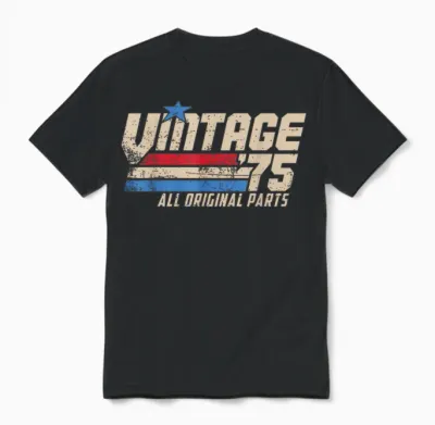 Vintage '75 Retro Birthday Top for Men 50th 1975 Dad Usa 50 Unisex T-Shirt - Black