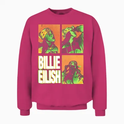 Offizielles Billie Eilish Hit Me Hard and Soft Fotoquadrate Unisex Sweatshirt - Heliconia