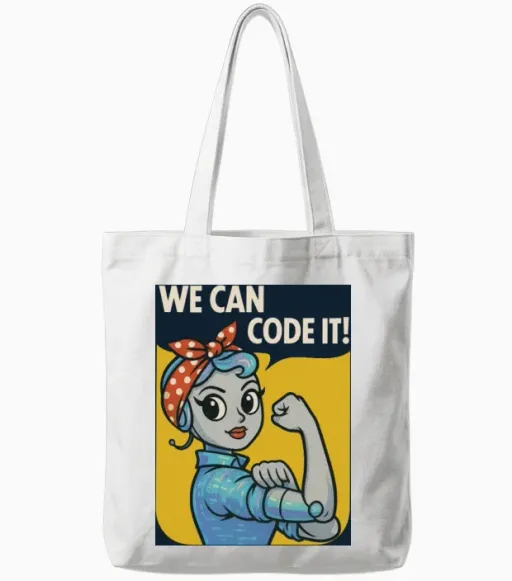 We Can Code It Tote Bags in White