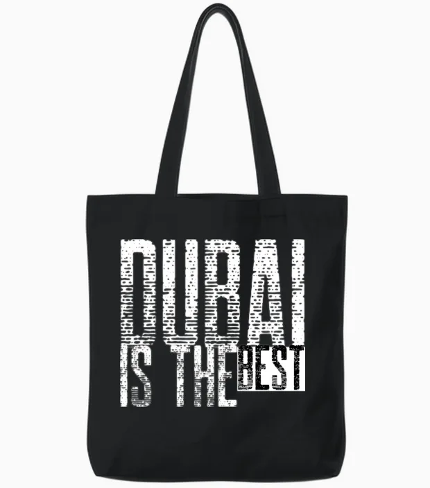 I Love Dubai Tote Bags in Black