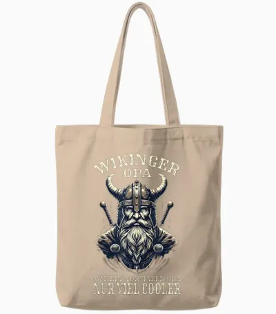 Wikinger Opa Nordische Mythologie Normannen Tote Bags - Natural