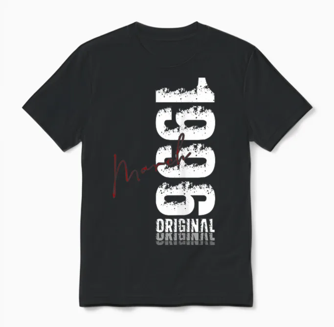 30 Ans Anniversaire Homme Cadeau Mars 1996 Vintage Unisex T-Shirt in Black
