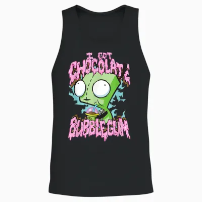 Invader Zim I Got Chocolate Bubblegum Gir in Dog Costume Unisex Tank Top - Black