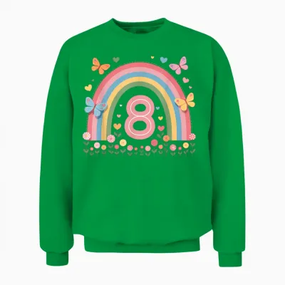 Geburtstag 8 Mädchen Regenbogen Fee Fünfter 8 Jahre Alt Unisex Sweatshirt - Irish Green