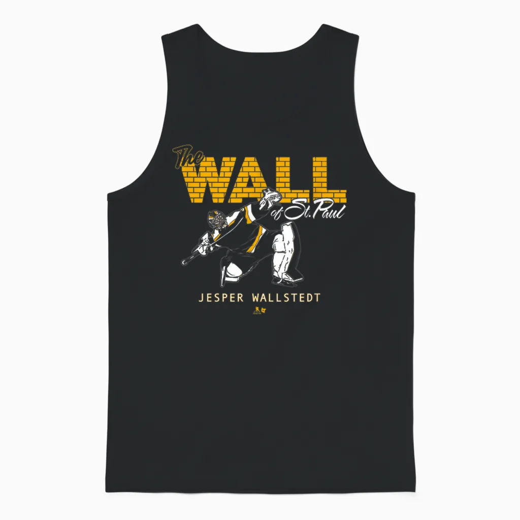 Jesper Wallstedt - the Wall of St. Paul - Minnesota Hockey Unisex Tank Top in Black