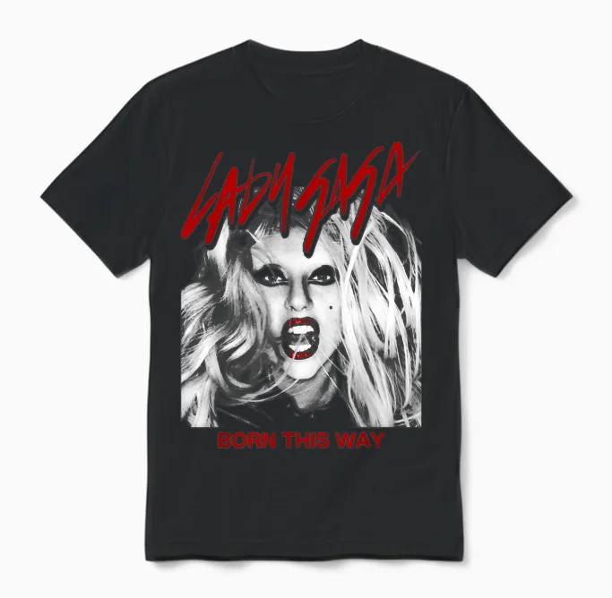 Official Lady Gaga Born This Way Cover Unisex T-Shirt in Black