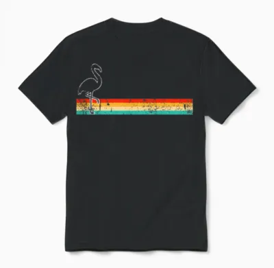 Flamingo Retro Unisex T-Shirt - Black