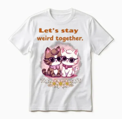 Funny Cat Comic Quote on Love & Hipster Unisex T-Shirt - White