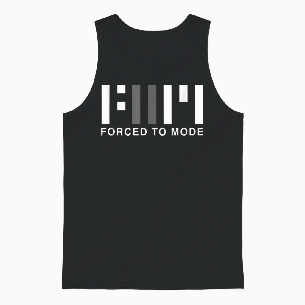 Forced to Mode T-Shirt, Black Unisex Tank Top in Black