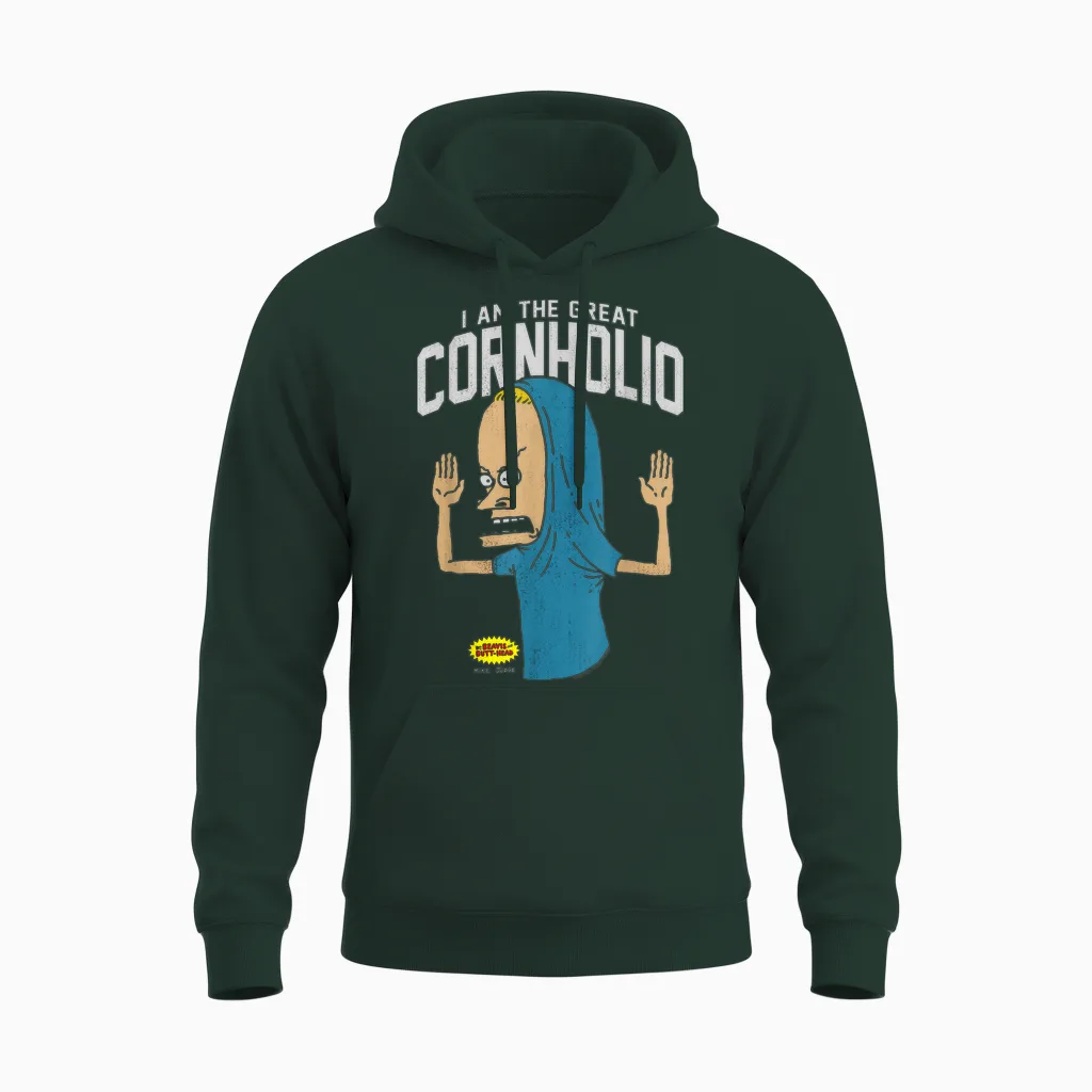 Beavis and Butt-Head I Am the Great Cornholio T-Shirt, Black Unisex Hoodie in Forest