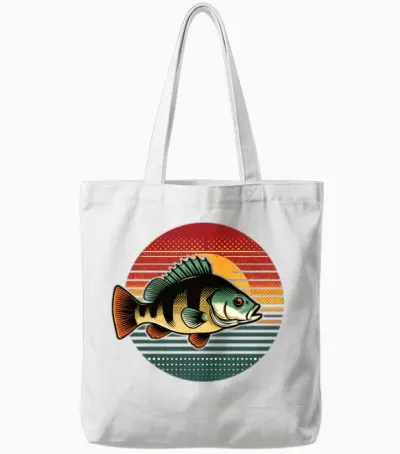 Perch Retro on a Retro Sunset Tote Bags - White