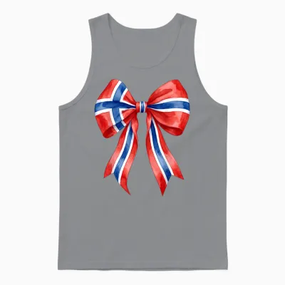 Norway Flag Coquette Bow Cute Norwegian Girl Unisex Tank Top - Sport Grey