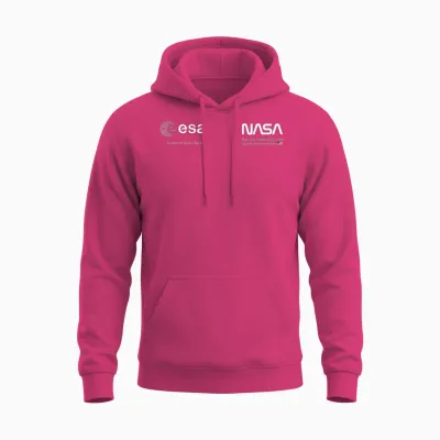 Nasa Worm and Esa Logo Famous and Classic T-Shirt, Black Unisex Hoodie - Heliconia