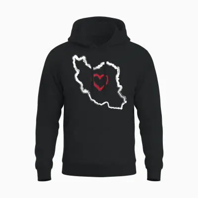 Freier Iran | Karte Herz Symbol | Freiheit Iran Azadi Persisch Unisex Hoodie - Black