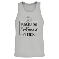 Fueled by Caffeine and Chaos Mother's Day Coffee Unisex Tank Top - Ash – 2