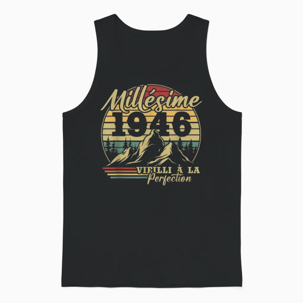 Vintage 1946 Birthday Gift 80 Years Men Women Unisex Tank Top in Black