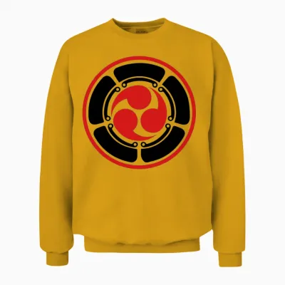 Japan Symbol Mitsu Tomoe Shinto Aikido Judo Karate Unisex Sweatshirt - Gold