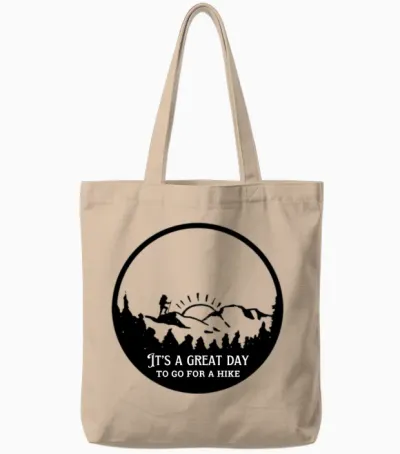 Great Day for a Hike Tote Bags - Natural