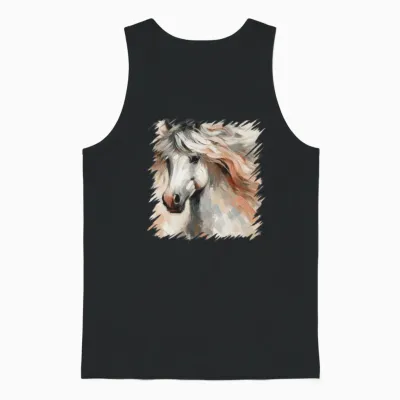 White Horse Unisex Tank Top - Black
