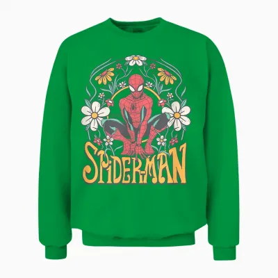 Spider-Man - Florals Unisex Sweatshirt - Irish Green