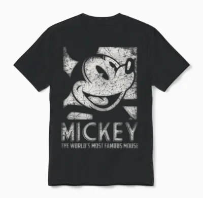 Mickey Mouse Most Famous Long Sleeve Shirt, Black Unisex T-Shirt - Black