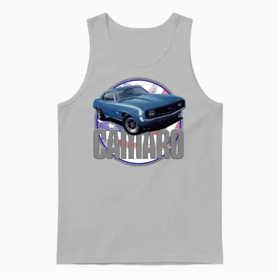 Bold Camaro in Blue Unisex Tank Top - Ash