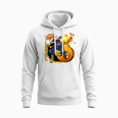 Kinder Ninja Geburtstag, 6 Jahre, Booom Level Ninja 6 Unisex Hoodie - White