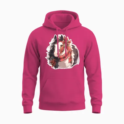 Horse Horses Christmas Riding Riding Sports Unisex Hoodie - Heliconia