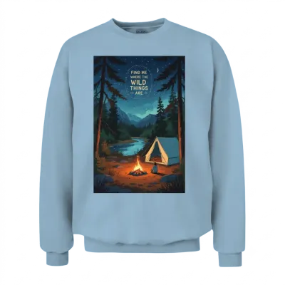 Find Me Where the Wild Things Are Unisex Sweatshirt - Light Blue