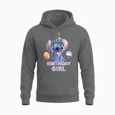 Disney Stitch & Scrump "birthday Girl" Birthday Party Unisex Hoodie - Graphite Heather