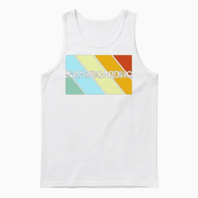 Snowboarding Retro Unisex Tank Top - White