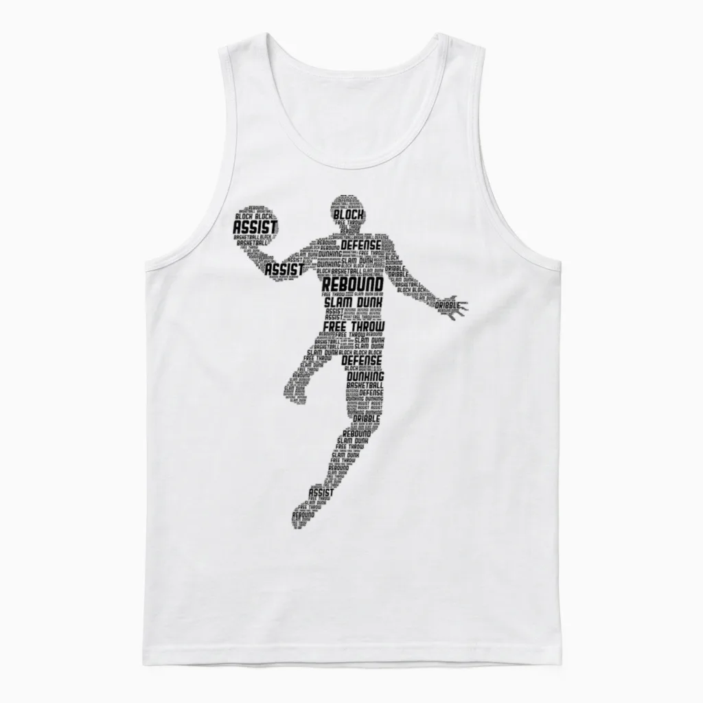 Basketball Basketball Boys' Men's Children's T-Shirt, White Unisex Tank Top in White