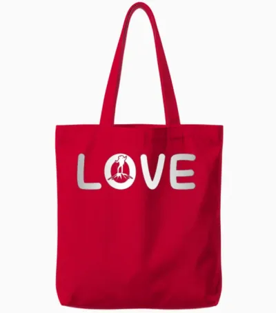 Hiking Love Tote Bags - Red