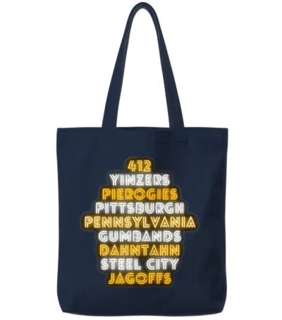 Pittsburgh 412 Jagoffs Yinzers Steel City Funny R Tote Bags - Navy